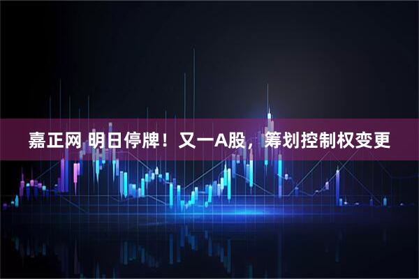 嘉正网 明日停牌！又一A股，筹划控制权变更
