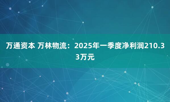 万通资本 万林物流：2025年一季度净利润210.33万元